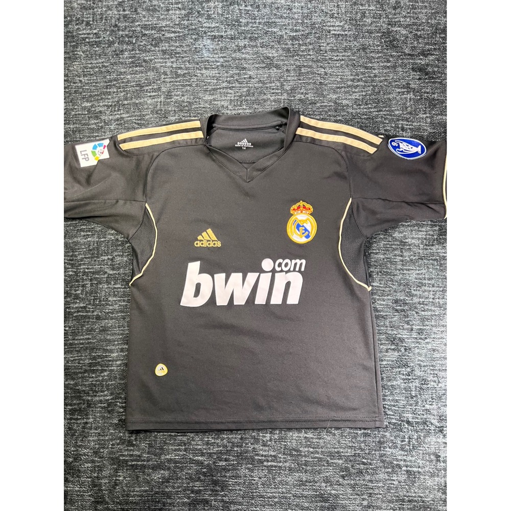 Adidas Real Madrid Soccer Jersey Boys 14 Black Ronaldo 7 2011-12 Away Kit